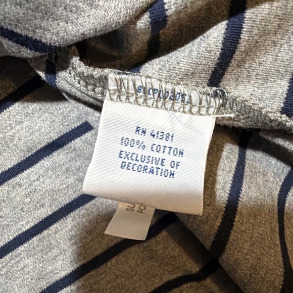 Polo Ralph Lauren Shirt Mens LARGE Gray Navy Striped Pima Soft Touch Flesh Pony - Picture 8 of 9